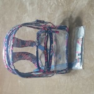 Vera Bradley clear back pack and new keychain